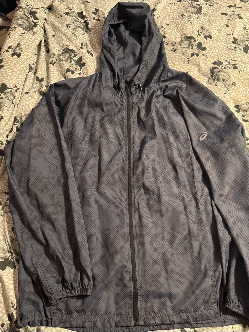 Asics Men's Hooded Windbreaker Jacket - Charcoal Gray